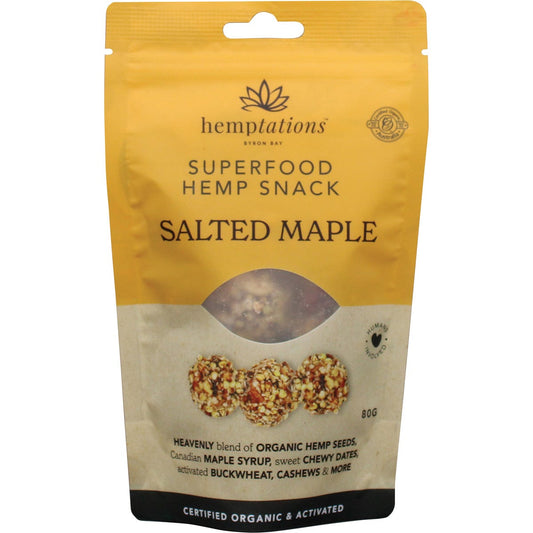 2die4 Live Foods Hemptations Superfood Hemp Snack Salted Maple 80g Payless 4 Organics