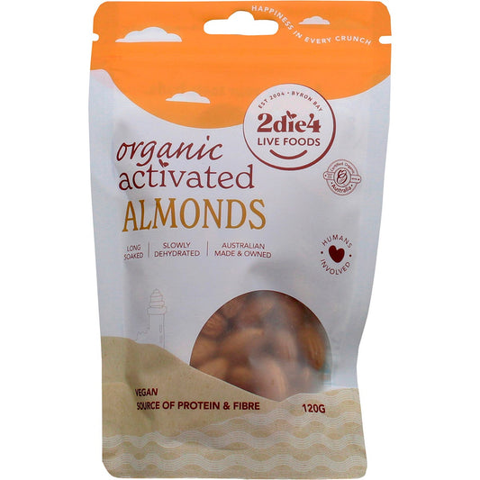 2die4 Live Foods Organic Activated Almonds 120g Payless 4 Organics