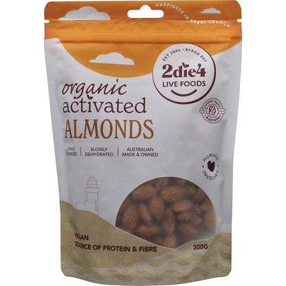 2die4 Live Foods Organic Activated Almonds 300g Payless 4 Organics
