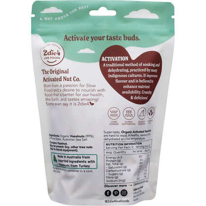 2die4 Live Foods Organic Activated Hazelnuts 300g Payless 4 Organics