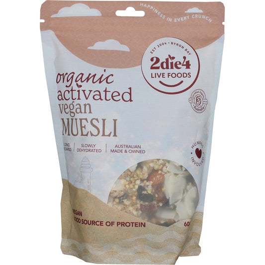 2die4 Live Foods Organic Activated Muesli Vegan 600g Payless 4 Organics