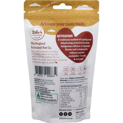 2die4 Live Foods Organic Activated Tamari Almonds 120g Payless 4 Organics