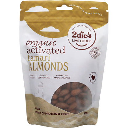 2die4 Live Foods Organic Activated Tamari Almonds 300g Payless 4 Organics