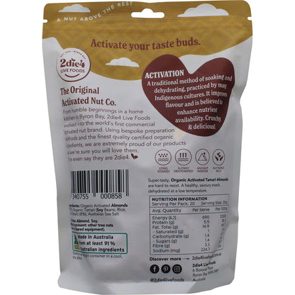 2die4 Live Foods Organic Activated Tamari Almonds 600g Payless 4 Organics