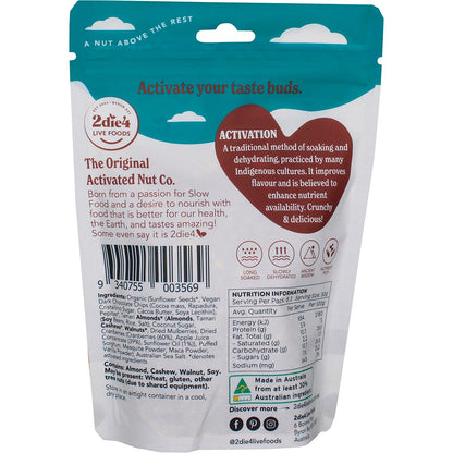 2die4 Live Foods Organic Activated Trail Mix 250g Payless 4 Organics