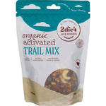 250g bag of 2die4 Live Foods Organic Activated Trail Mix featuring a blend of nuts, seeds, and dried fruit.