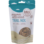 80g bag of 2die4 Live Foods Organic Activated Trail Mix with nuts, seeds, and chocolate chips on a white background.