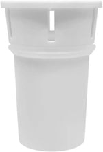 Ecobud Gentoo replacement filter cartridge shown at an angle with its top mesh and internal filtration layers visible.