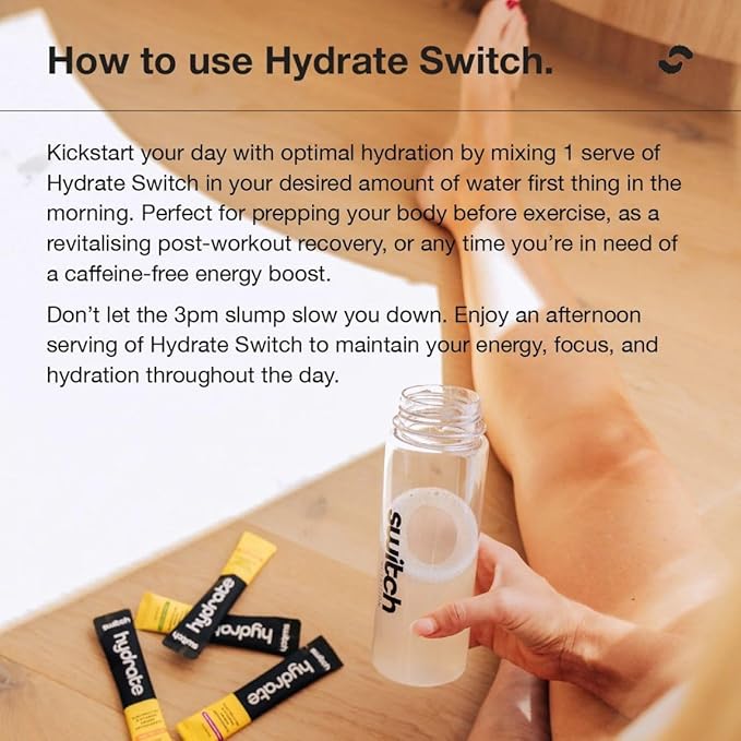 Switch Nutrition Hydrate Electrolytes No Added Sugar Mango Passionfruit 6g (Pack of 20)