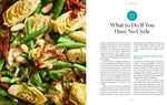 Interior page of Eat Like a Girl by Dr. Mindy Pelz featuring recipe images and text on a white background.