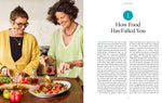 Interior page of Eat Like a Girl by Dr. Mindy Pelz featuring recipe images and text on a white background.