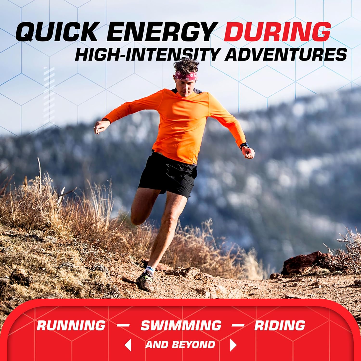 Infographic showing Salted Watermelon CLIF Bloks with icons for quick energy, bite-sized cubes, and athlete trust.