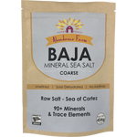 Abundance Farm 454g Baja Mineral Sea Salt Coarse resealable pouch on a white background.