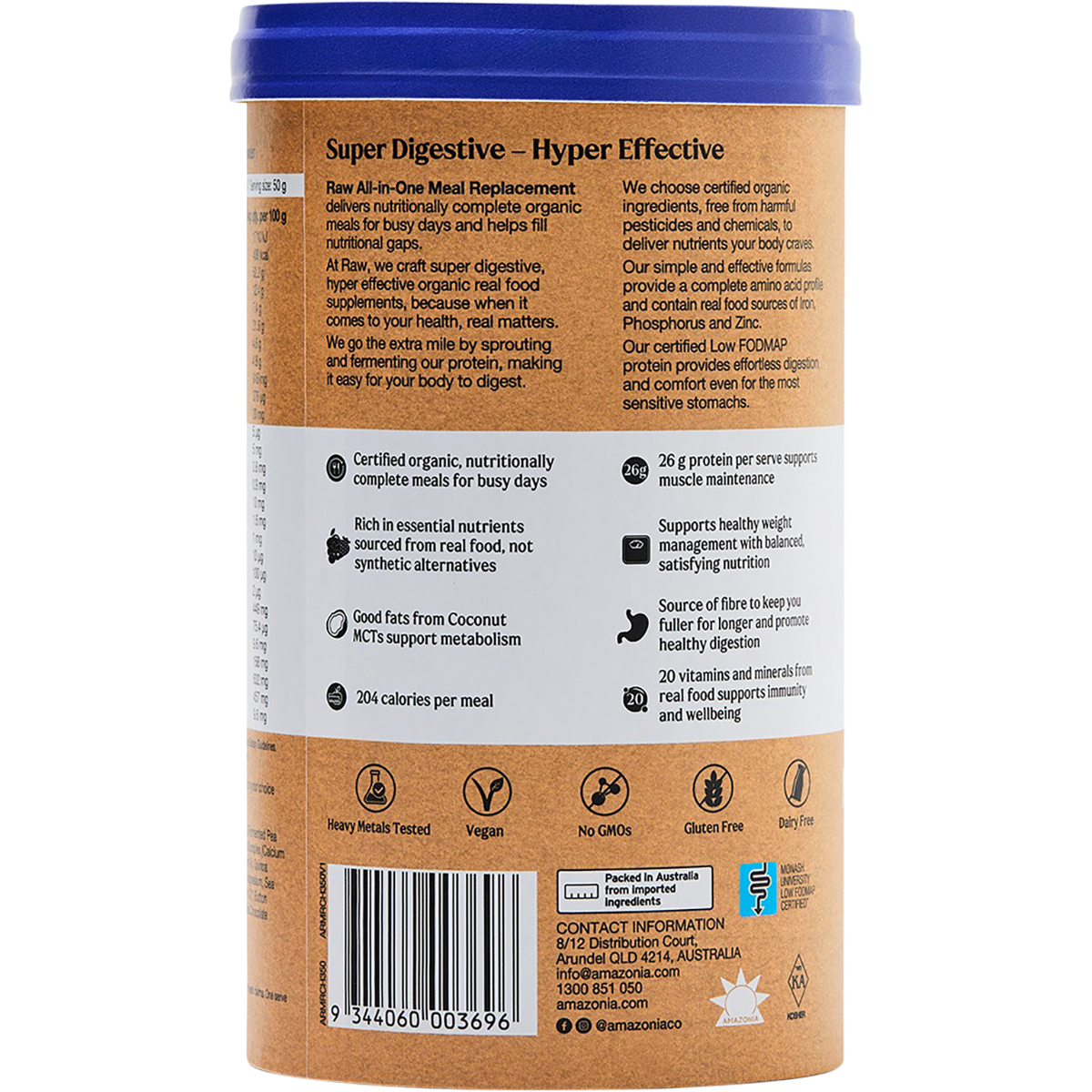 Amazonia Raw All-In-One Meal Replacement Decadent Chocolate 350g