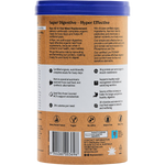 Left side view of Amazonia 350g Raw All-In-One Meal Replacement tub on a white background.