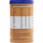 Right side of Amazonia Raw All-In-One Meal Replacement 350g Vanilla Creme tub on a white background.
