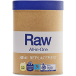 Amazonia Raw All-In-One Meal Replacement 750g tub in Vanilla Creme flavor on a white background.