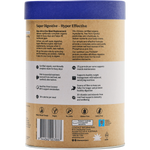 Left side of Amazonia Raw All-In-One Meal Replacement 750g Vanilla tub showing product info on a white background.