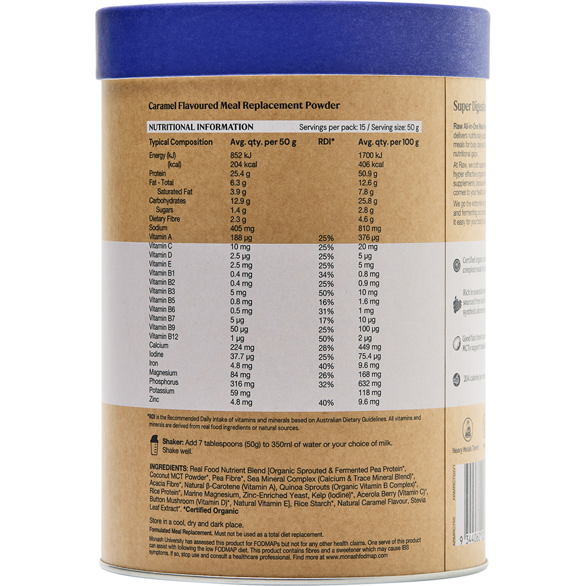 Amazonia Raw All-In-One Meal Replacement Burnt Caramel 750g