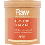 100g tub of Amazonia Raw Organic Vitamin C Passionfruit with wholefood extracts for immune and collagen support.