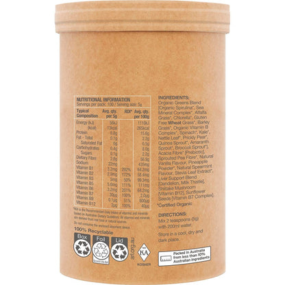 Amazonia Raw Organic Greens Vanilla Mint 500g