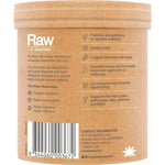 Side view of a 100g tub of Amazonia Raw Organic Probiotics Cloudy Apple showing the side panel on a white background.