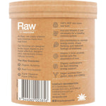 Side view of an Amazonia Raw Organic Iron Apple Blackcurrant 100g tub on a white background.