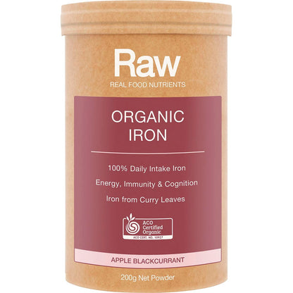 Amazonia Raw Organic Iron Apple Blackcurrant 200g
