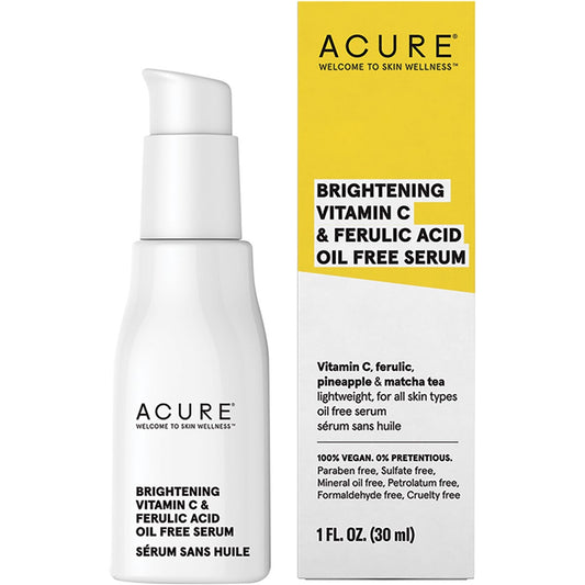 ACURE Brightening Vit C & Ferulic Acid Oil Free Serum 30ml Payless 4 Organics