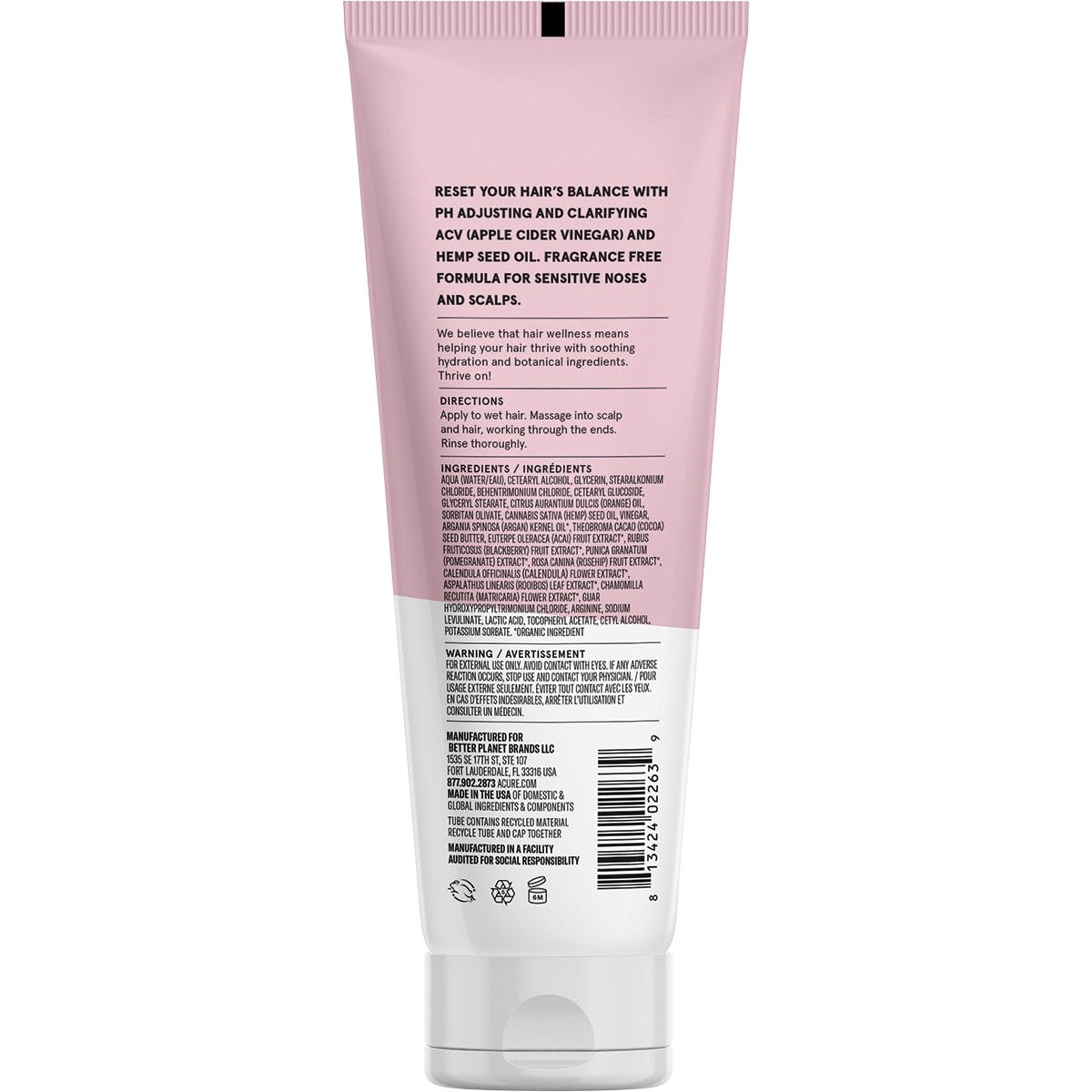 ACURE Buildup Balancing Hemp & ACV Conditioner 236ml Payless 4 Organics