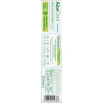 Back of Aloe Dent Sensitive toothpaste box with nutrition facts, ingredients, and directions for use.