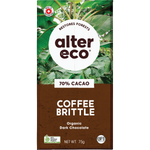 Alter Eco Chocolate Bar Coffee Brittle 70% 75g (Pack of 12)