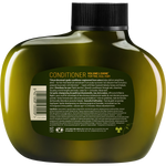 Back of an Antipodes Manuka and Orange Volume and Shine Conditioner bottle with product information and barcode.
