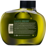 Back of Antipodes Peach Freesia shampoo bottle showing ingredients and directions on a minimalist white and brown label.