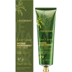 Antipodes Lime Caviar Intense Nourishment Hair Mask 120ml bottle and box with green lime illustrations.