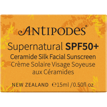 Antipodes Supernatural SPF50+ Ceramide Silk Facial Sunscreen MINI 15ml
