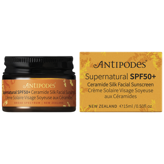 Antipodes Supernatural SPF50+ Ceramide Silk Facial Sunscreen MINI 15ml