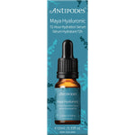 Green floral patterned box for Antipodes Maya Hyaluronic 72-Hour Hydration Serum 10ml mini.