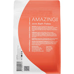 Back of Amazing Oils Magnesium Joint Bath Flakes 800g bag showing ingredients, directions, and benefits.