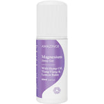 Amazing Oils Magnesium Sleep Gel 60ml roll-on bottle with a purple label and silver cap on a clean white background.