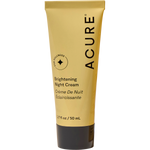 50ml tube of ACURE Brightening Night Cream featuring a yellow and white design with chlorella and argan oil.