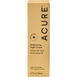 Yellow and white box of ACURE Brightening Night Cream with chlorella and argan oil illustrations.