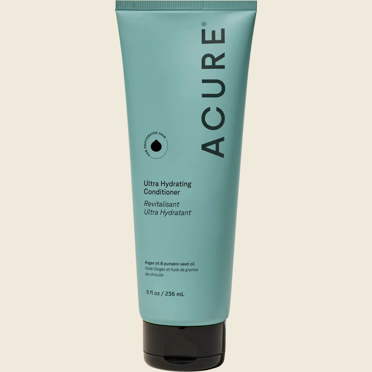 236.5ml bottle of ACURE Ultra Hydrating Conditioner with Argan and Pumpkin on a white background.