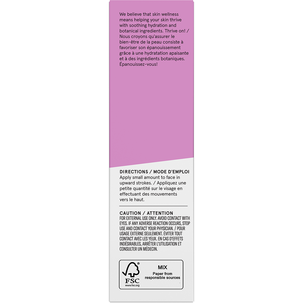 The back of an Acure Radically Rejuvenating Whipped Night Cream box showing directions and ingredients on a white background.