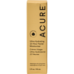 ACURE Ultra Hydrating 12 Hour Facial Moisturizer 30ml green and white outer box on a white background.