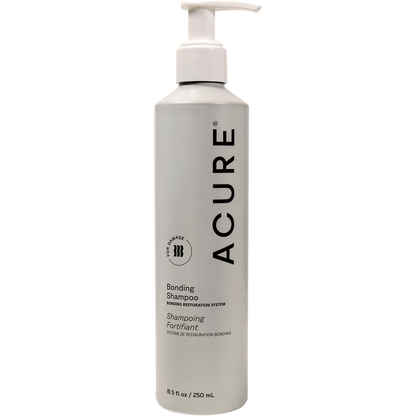 250ml purple aluminum bottle of ACURE Bonding Shampoo with white text on a clean, modern label.