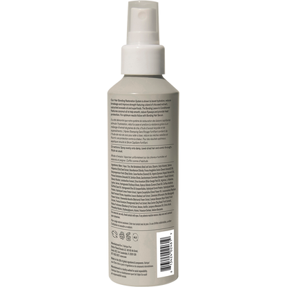 Back of ACURE Bonding Leave-In Conditioner bottle featuring ingredient list and usage directions on a white background.