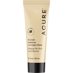 ACURE Revived Radiance Overnight Mask 50ml tube with encapsulated retinol and upcycled avocado oil on a white background.