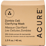 Front of ACURE Zombie Cell Clarifying Mask box featuring green and black design on a white background.
