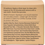 Back of the ACURE Zombie Cell Clarifying Mask box showing directions, ingredients, and clinical results.